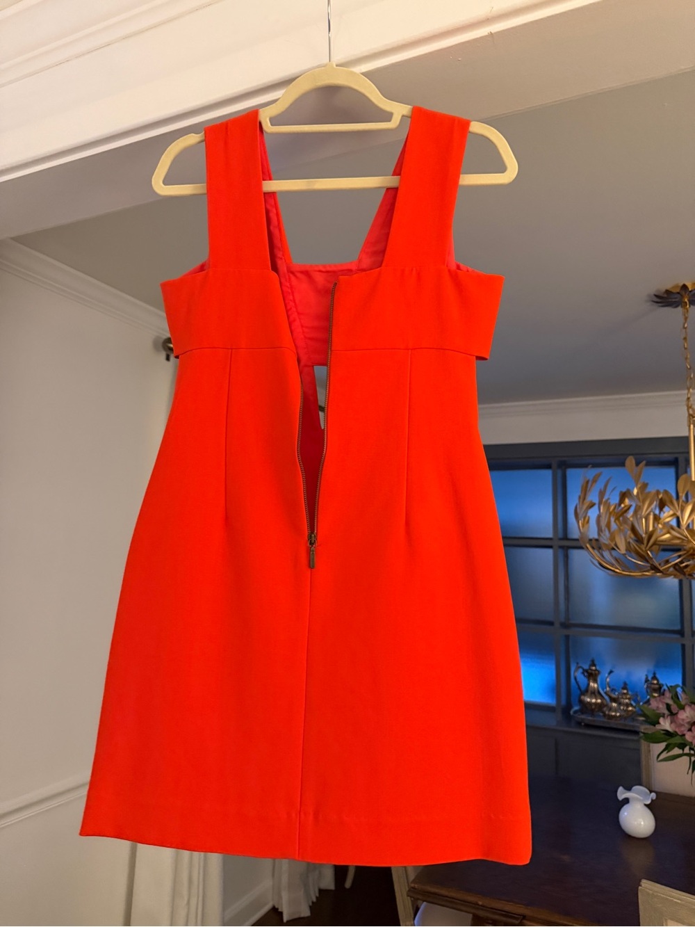 Red Deep-V Mini Dress - Picture 2 of 4